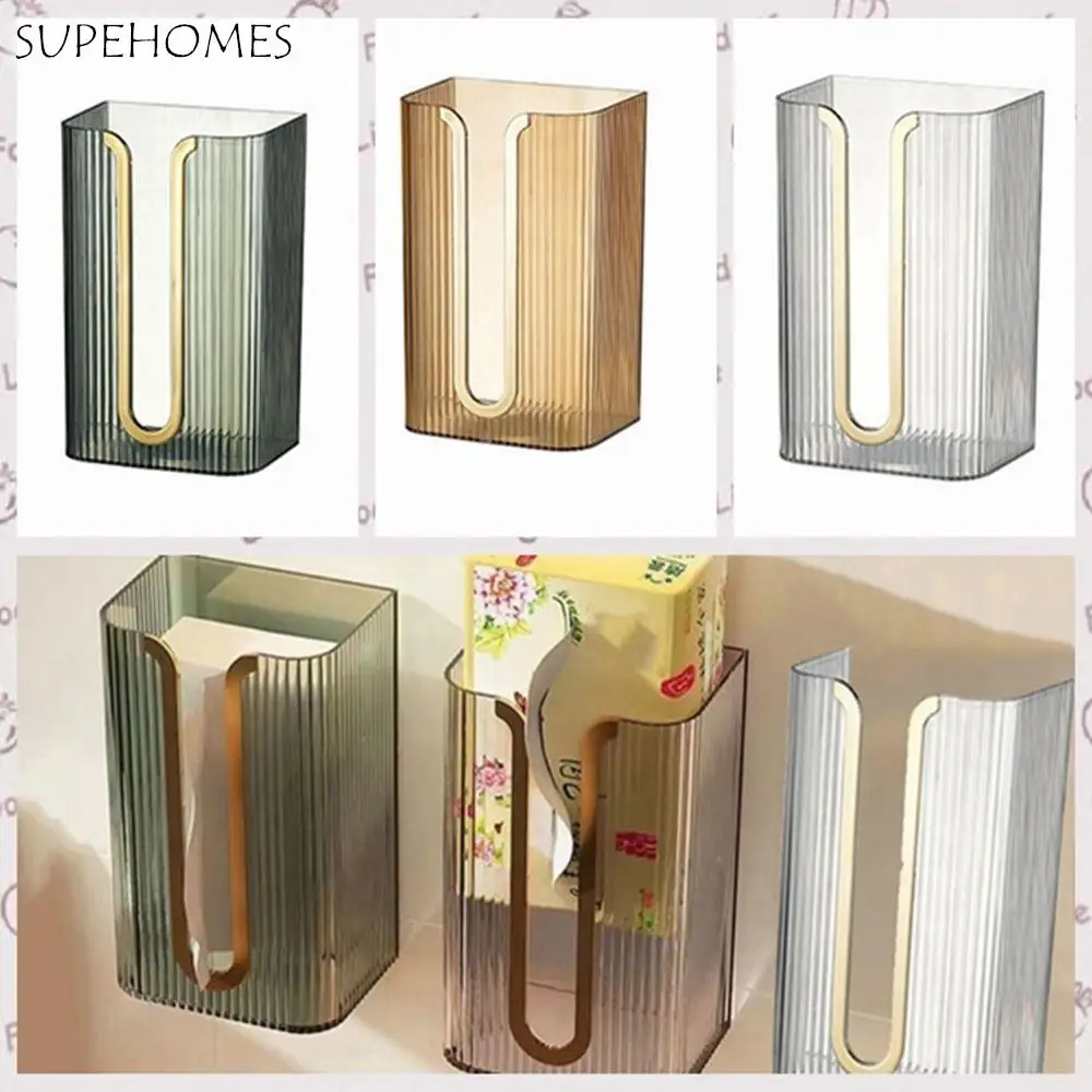 

For Bathroom Kitchen Perforated Free Wall-mounted Paper Storage Box Toilet Paper Box Tissue Box Pumping Paper Holder Napkin Box