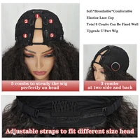 X-TRESS Afro bouclés V partie perruque avec boucles rebondissantes synthétique crépus droites sans colle cheveux pour les femmes pas de laisser Clip dans la demi-perruque 5
