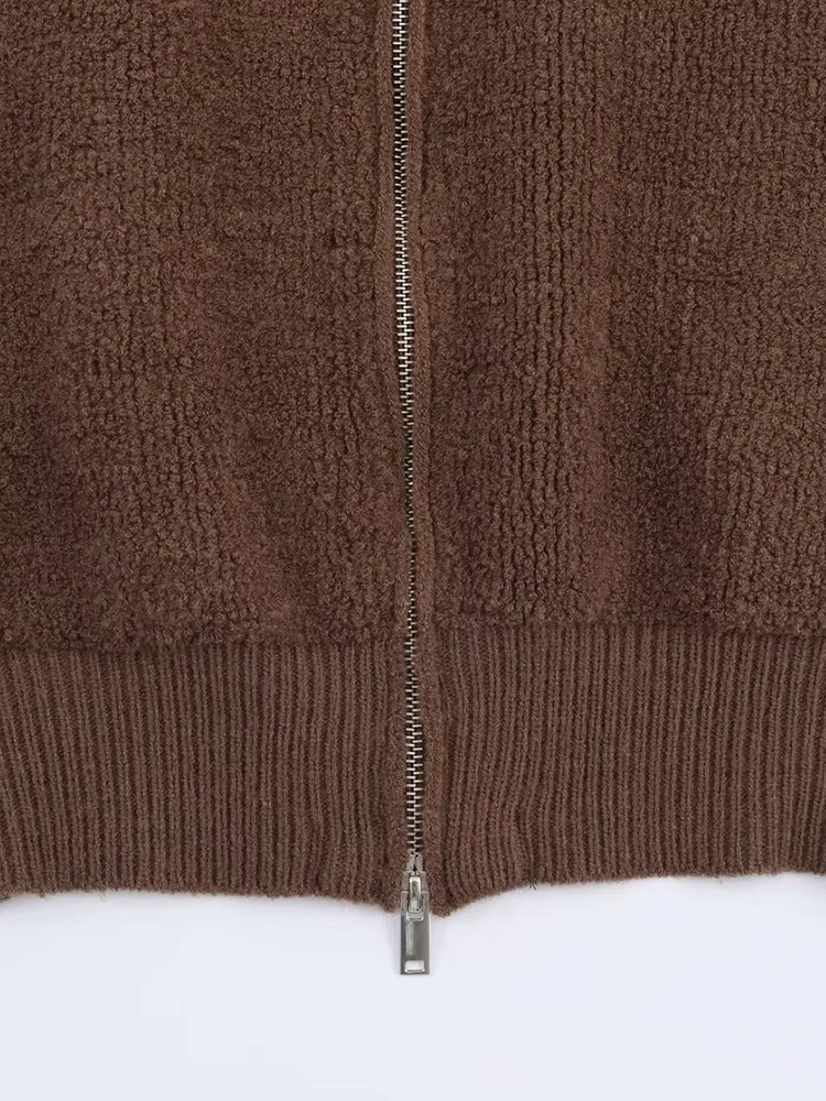 Women Jacket 2025 Autumn Lapel Long Sleeve Women's Coat Zipper Loose Female Streetwear Casual Outerwear Retro Lady Tops ﻿ ﻿