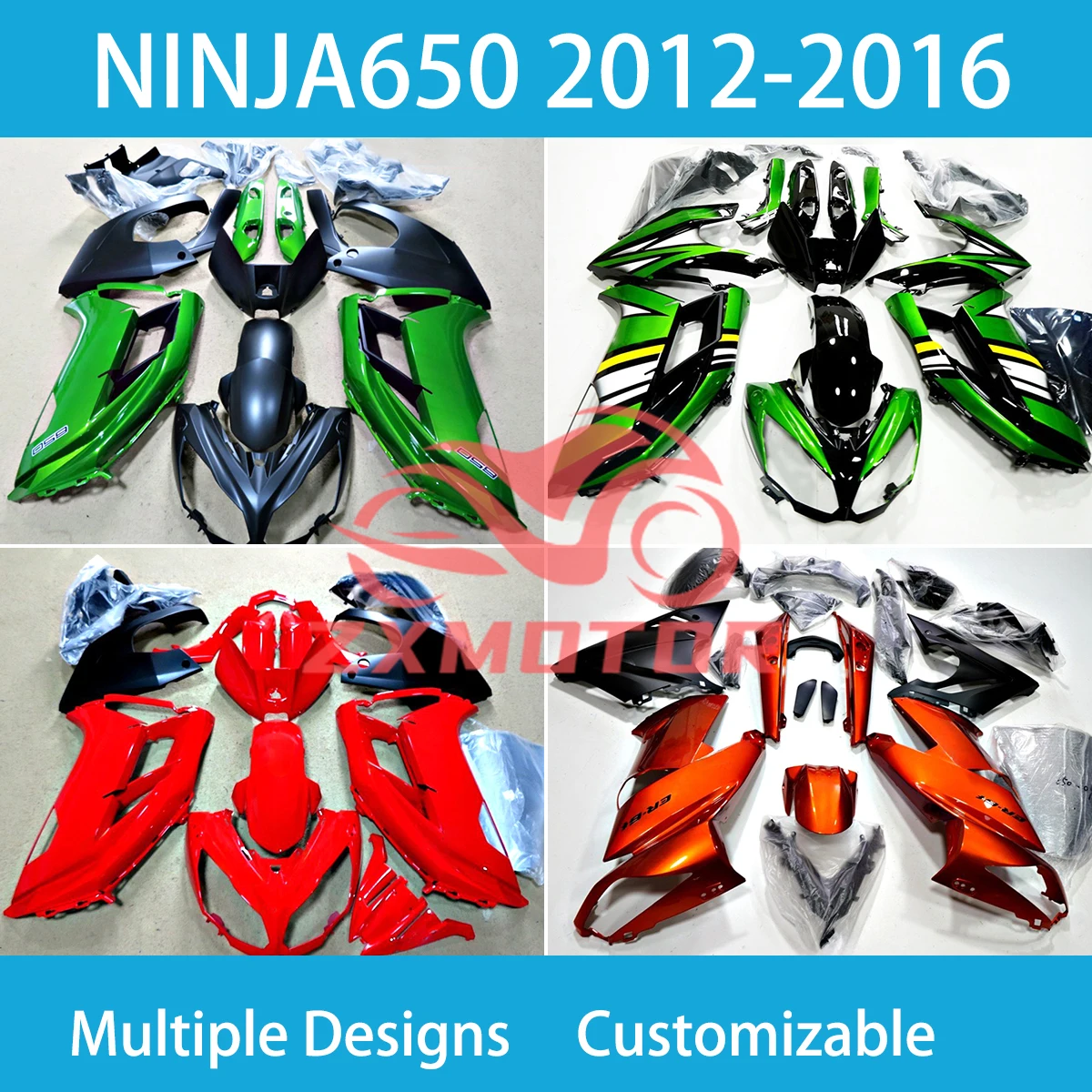 

Новые обтекатели для мотоциклов KAWASAKI NINJA650 2012 2013 2014 2015 2016 Комплект запчастей для мотоциклов обтекатель