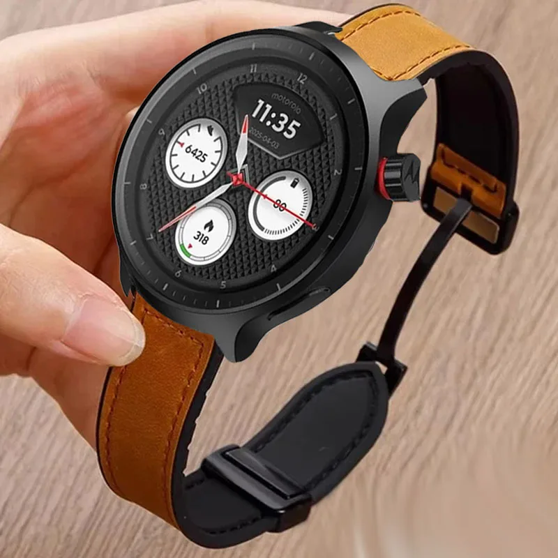 Magnetic Leather & Silicone Watch Band - Versatile 20mm/22mm Strap Bracelet