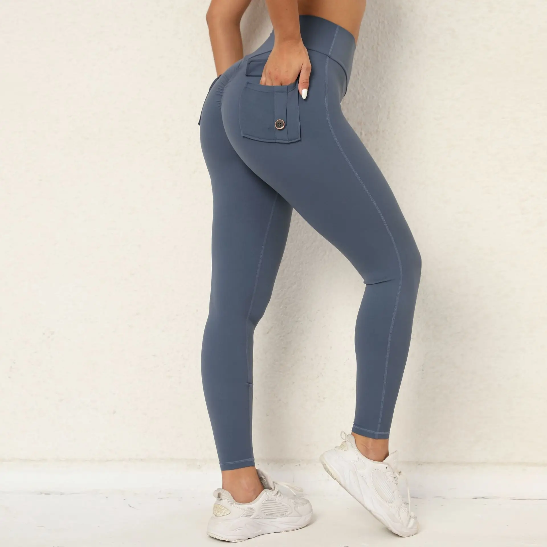 Summer 2023 Women's Active Wear Safari Lu Skin Friendly Fabric Nylon  Spandex Back Pocket High Waist Yoga Track Legging Scruched - AliExpress
