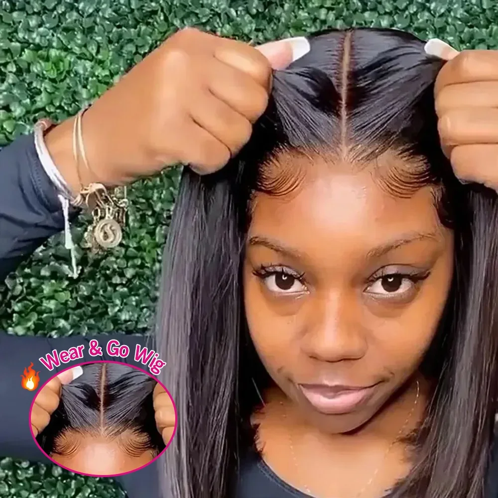 Human Hair Wig Ready to Wear Go Glueless Wig Straight 13x6 HD Lace Frontal Wig Human Hair Bob 6x4 Transparent HD Lace Front Closure