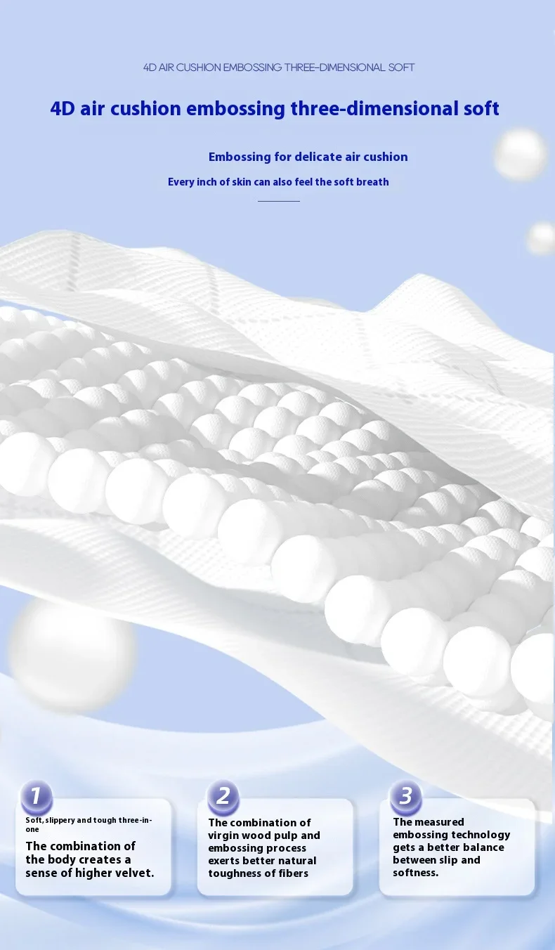 1280 Hanging Home Loading Napkins Four Layers of Thickened Soft Facial Tissues Original Wood Pulp Wet and Dry Paper Towels