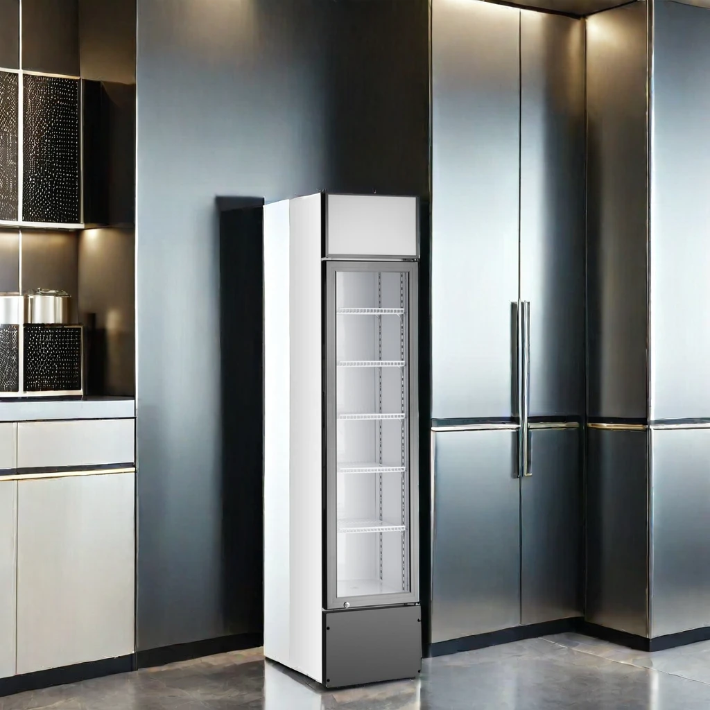 Commercial Glass Door Upright Freezer Refrigerator for Household Hotel Use Beverage Showcase Cooler Display Small Frozen Cabinet