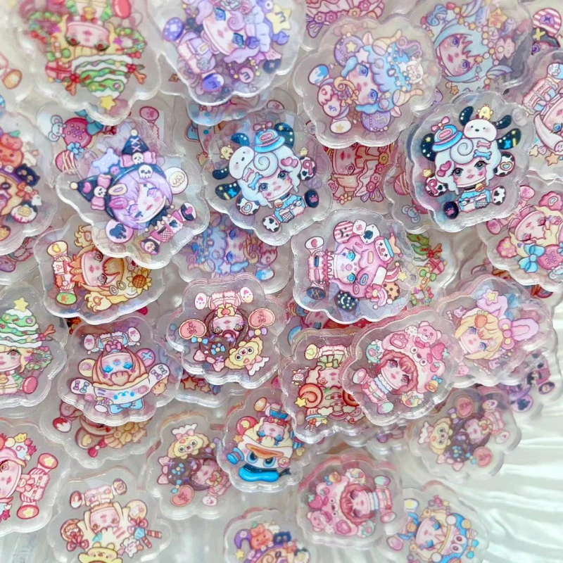 

20mm SKULLPANDA Zodiac Sugar Acrylic Sheet Glitter Double Side Sweet Girl Small Pendant Gift Phone Decoration Cartoon Flatback