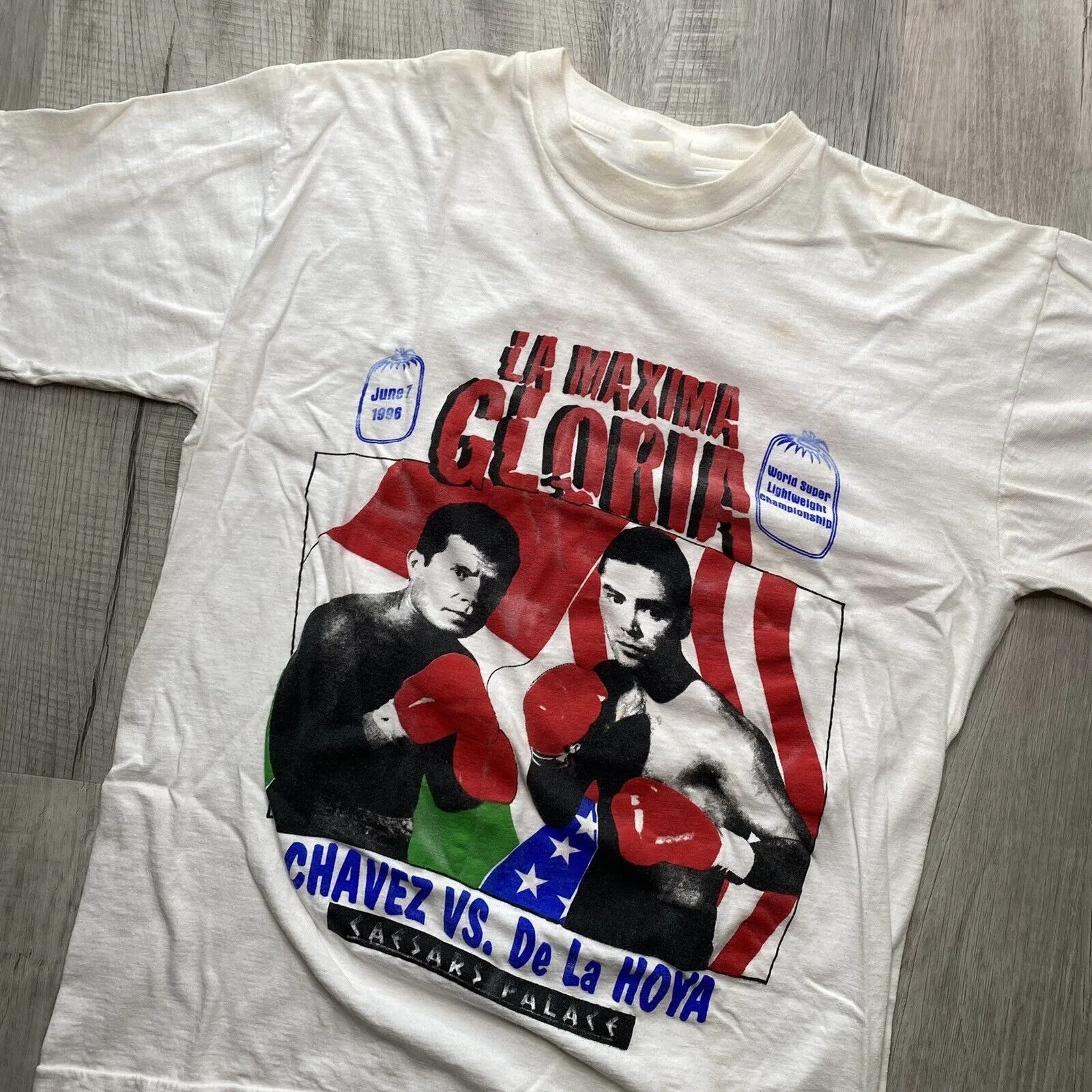 1996 Oscar De La Hoya Vs Julio Cesar Chavez White S-2345Xl T-Shirt Unisex S3428