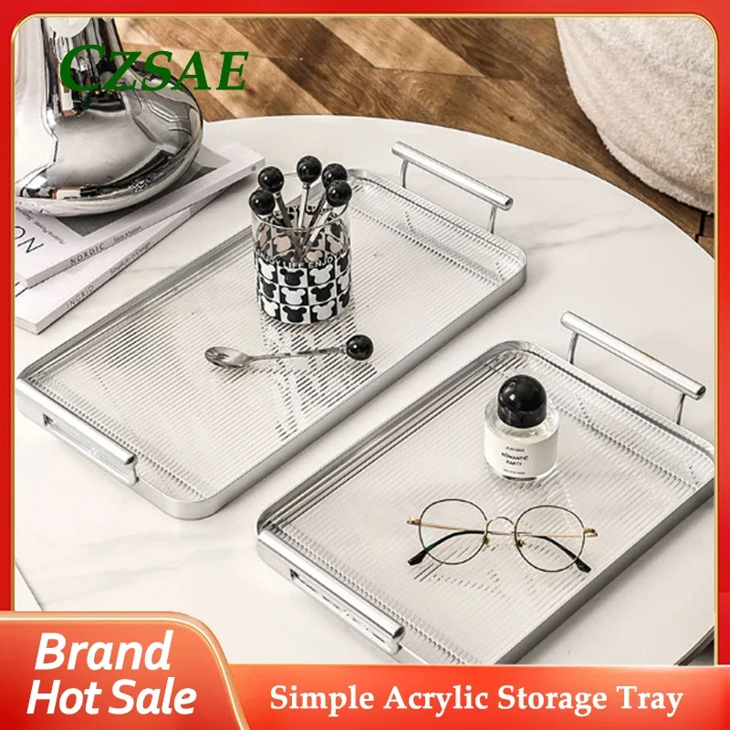 

Simple Phnom Penh Acrylic Tray Upscale Fashion Creative Tea Tray Nordic Style Kitchen Storage Tools Refreshment Service Tray