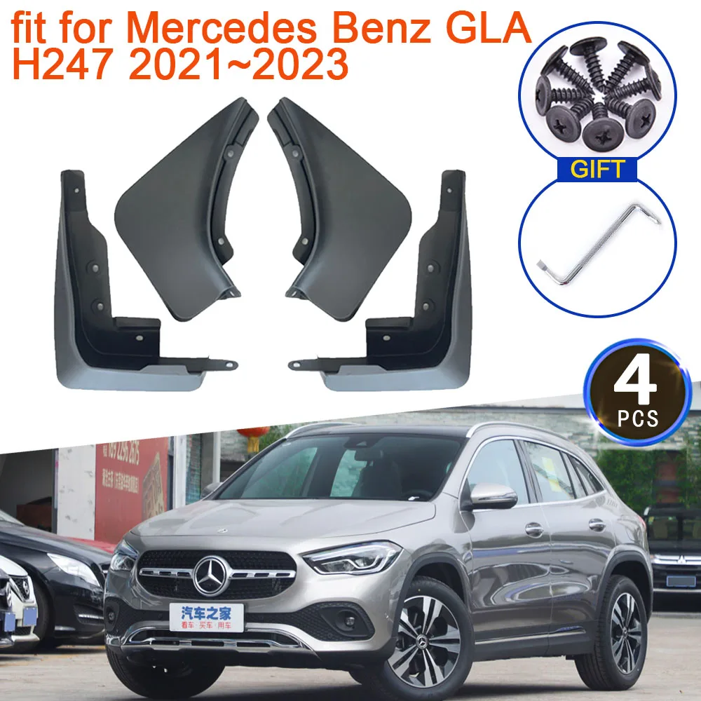 

For Mercedes Benz GLA H247 200 2021 2022 2023 Mudflap Mudguard Anti-splash Grade Front Rear Wheel Fenders Car Stying Accessories