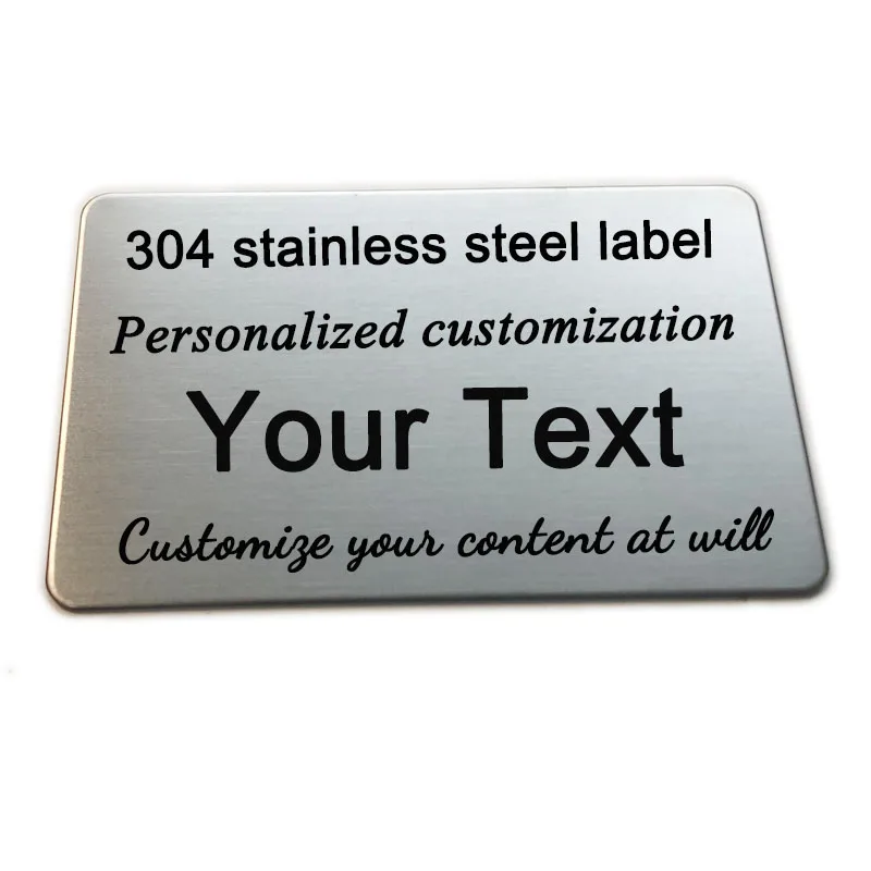 86x54x1mm Personalized Custom Logo Nameplate Badge Address Plate Badge Brooch ID Name Label 304 Stainless Steel Nameplate