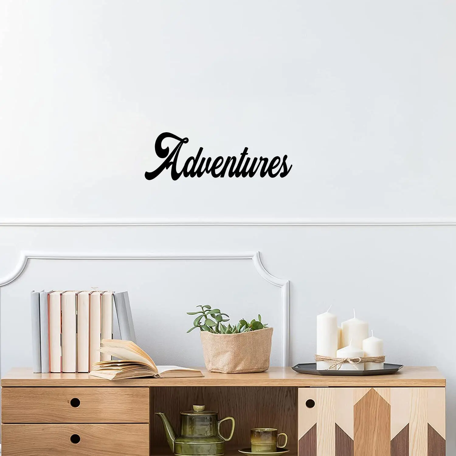 

Adventures Metal Word Wall Art Home Decor Travel Decorative Accent Cabin Decor Living Room/Home Decoration
