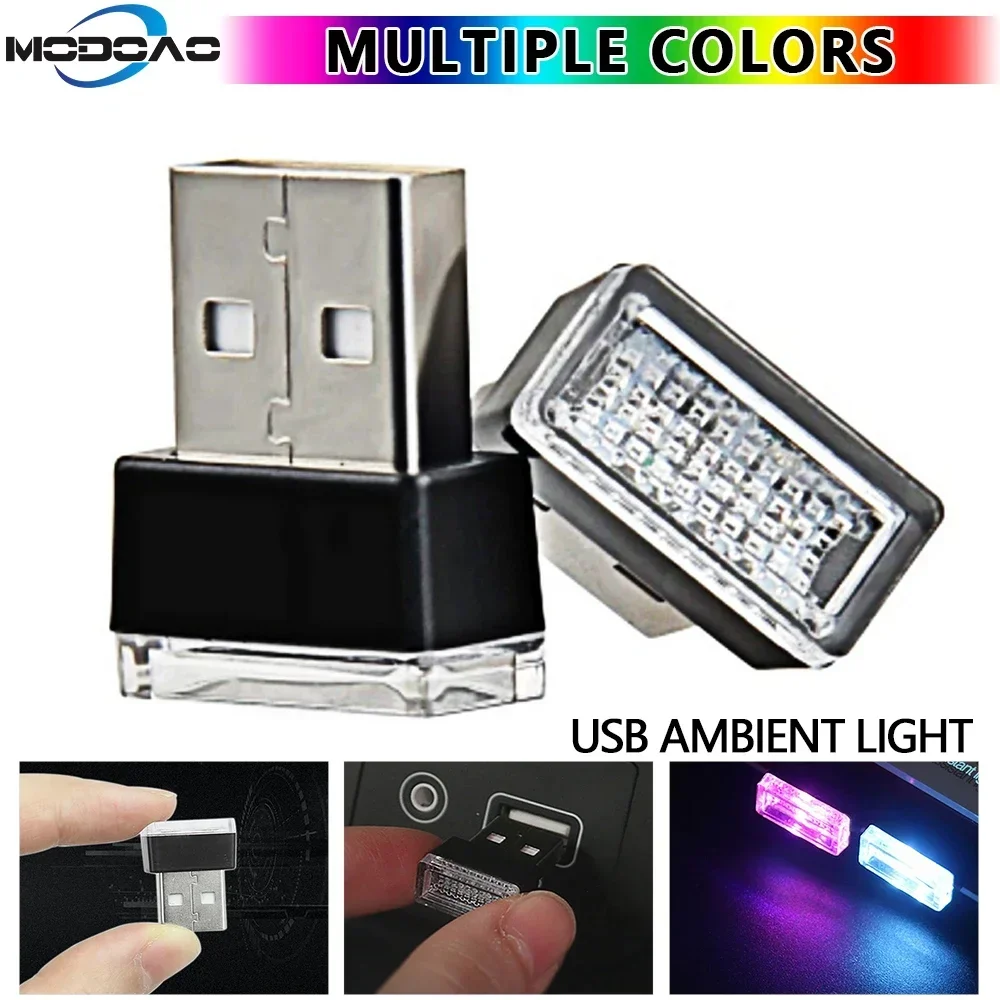 

New Mini Car USB Atmosphere Light Car USB Lighting Universal Mini USB LED Wireless Car Interior Lighting Neon Lights for Car