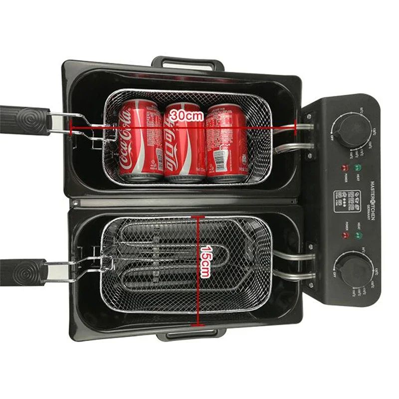 Electric Fryer 6L Household French Fries Machine Fryer Commercial Fries Fried Chicken Small Set Frying Skewers Pot