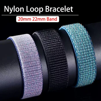 20mm 22mm Band For Amazfit GTS-4-3-2-2e-Mini-3 Pro-GTR4-3-stratos correa Breathable Nylon Loop Bracelet Amazfit bip Watch Strap
