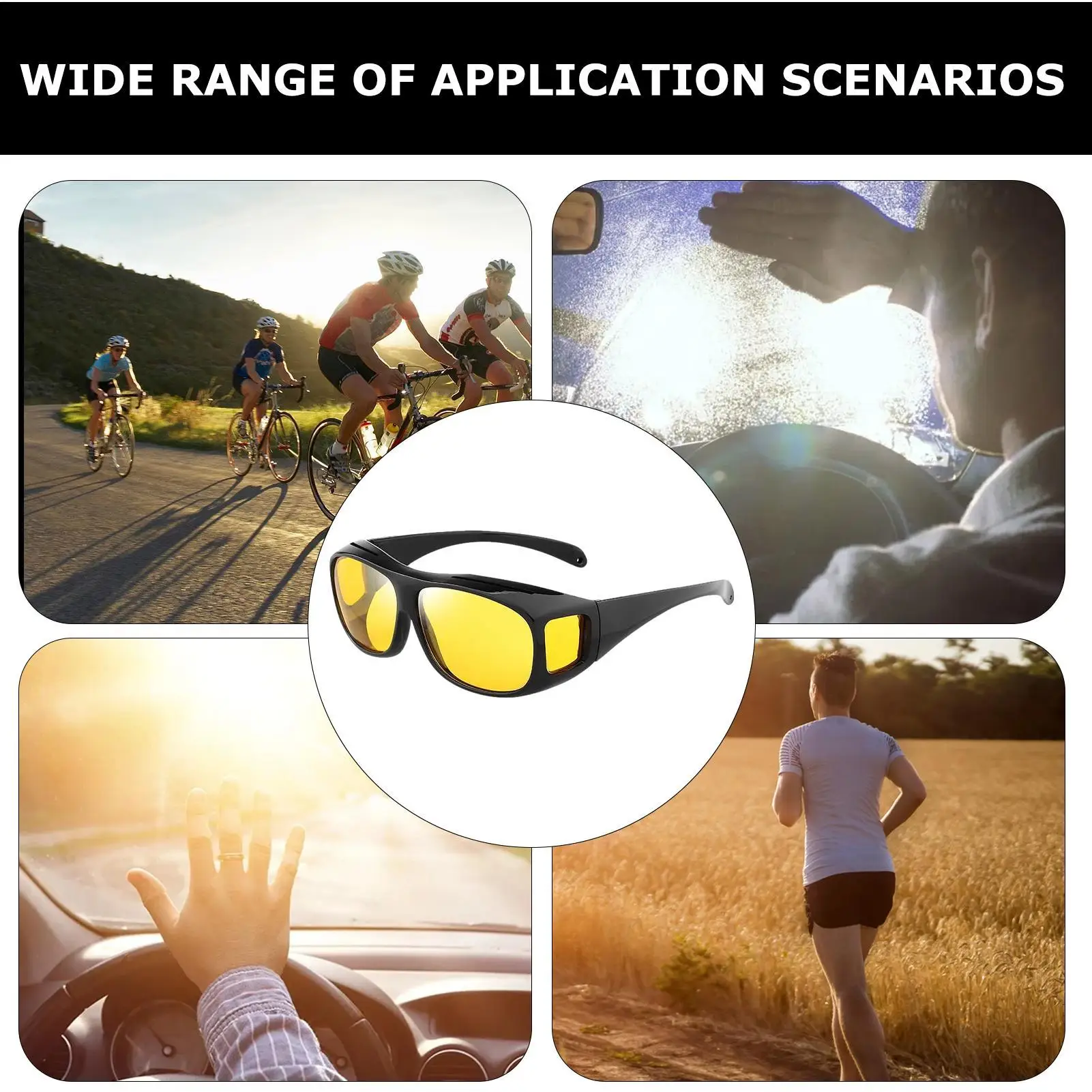 여성용 야간 투시경 남성용 야외 스포츠 대형 드라이버 야간 운전용 눈부심 방지 처방 안경을 사용할 수 있습니다.