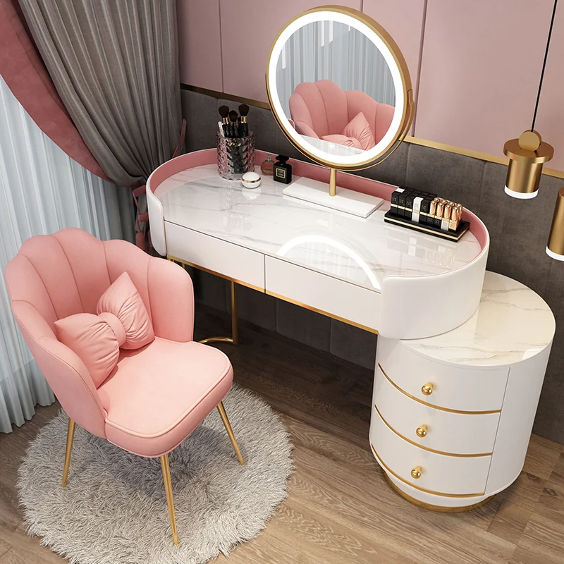 

Led Mirror Bedroom Dressing Table Girls Nordic Makeup Living Room Dressing Table Drawer Corner Tavolo Da Trucco Furniture Set