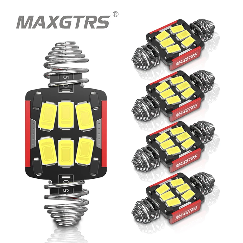 

MAXGTRS 5Pcs Canbus C5W LED Festoon 31mm 36mm 39mm 41mm LED Bulb Number License Plate Lights Car Interior Trunk Lamp 12V 6000K