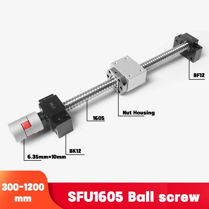 

SFU1605 набор 300 360 400 500 600 700 мм + рулонный шариковый винт C7 с торцевой обработкой + 800 шариковая гайка + Корпус гайки + BK/BF12 Торцевая опора