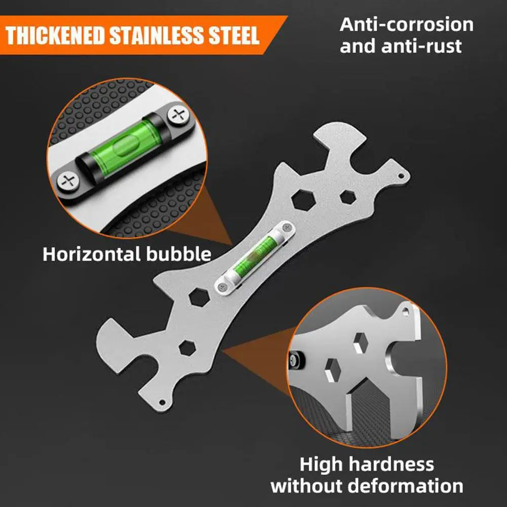 

Shower Wrench Level Tool Multifunctional Stainless Steel With Bubble Level Bathroom Angle Wrench For Shower Faucet Installa M9R2