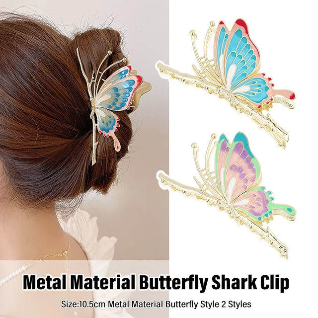 10cm Metal Butterfly Hair Claw Clip Fashion Shark Hair Clip for Women Girls Hair Accessories