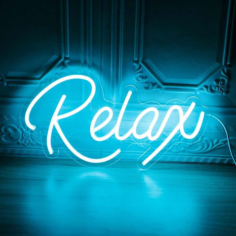 

Neon Signs LED Neon Sign Relax USB Neon Light up Sign Clear Acrylic 3D Art Decor for Bedroom Wall Decor
