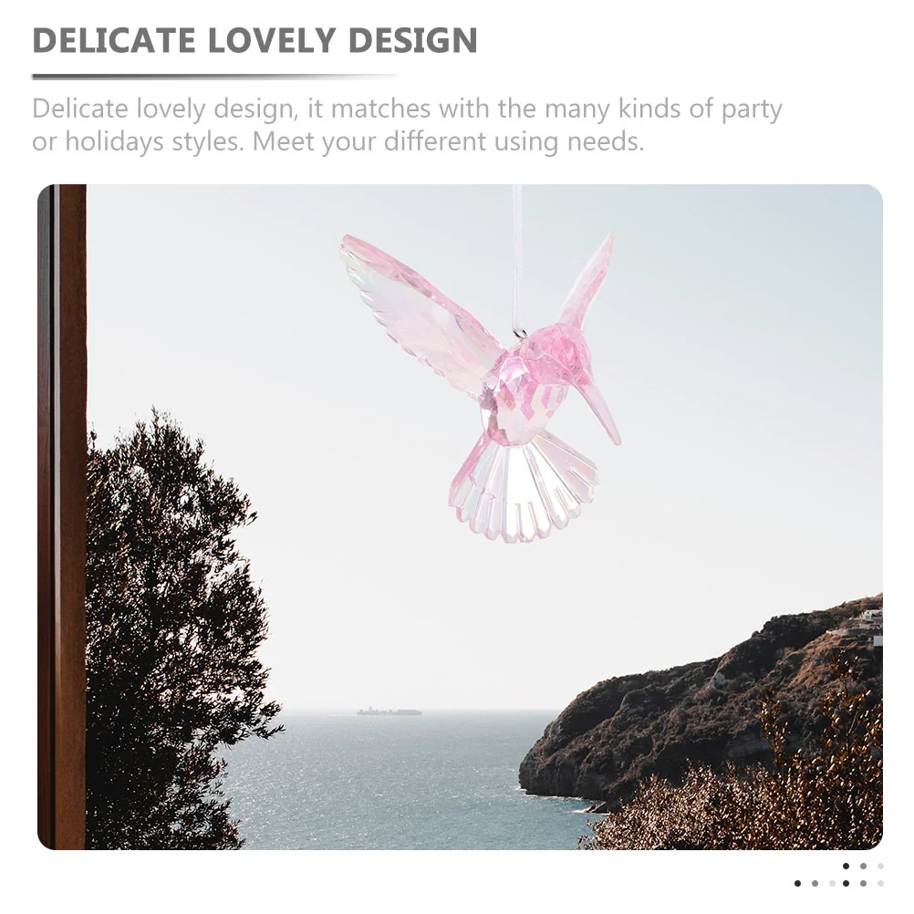 3pcs Hanging Hummingbirds nament Acrylic Birds Decoration Crystal Bird Pendant Home Decor Ceiling Party Decorations 3