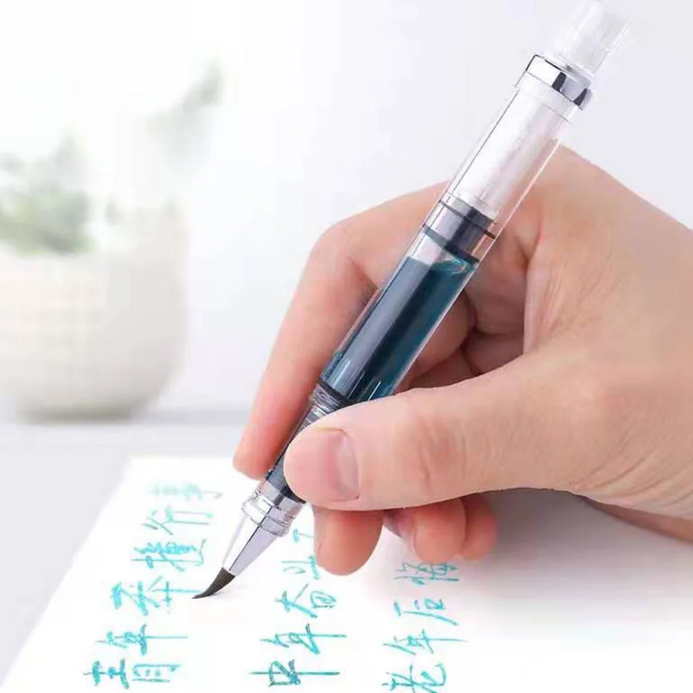 어린이용 수채화 만년필 브러시, 차이나그래프 리필 잉크 펜, 캘리그라피 수성, 2 개