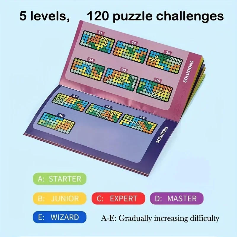 3D 120 Challenges IQ Puzzler Pro a Travel Game for Kids and Adults a Cognitive Skill-Building Brain Game Montessori Toys Kids 4