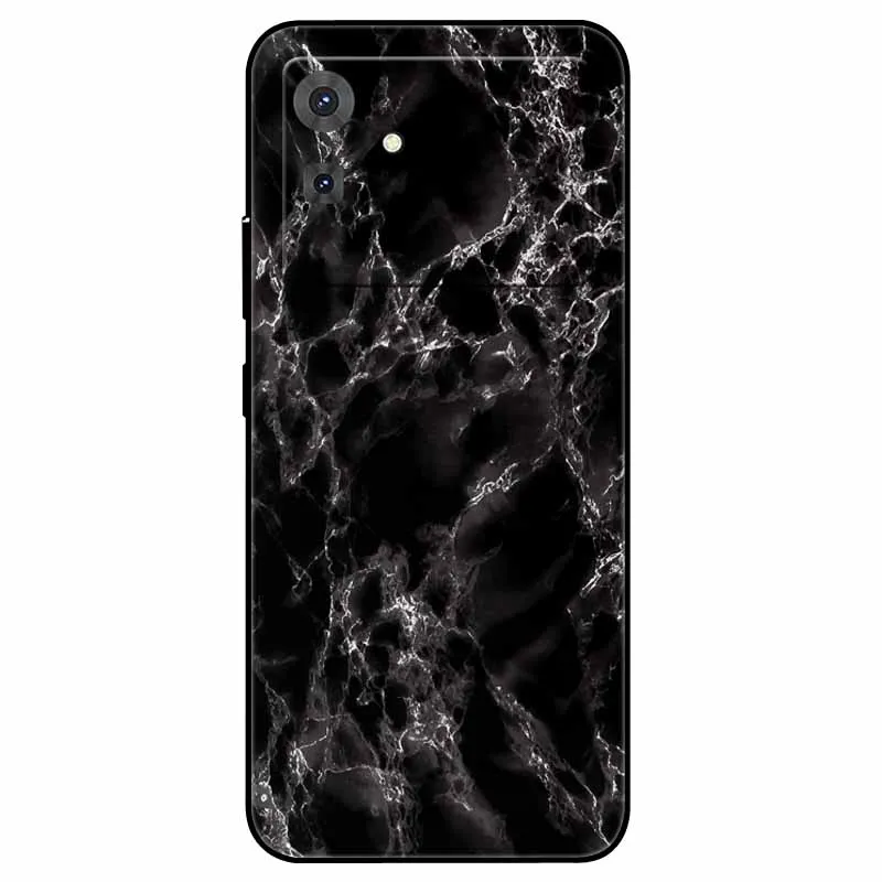 Floral Marble Silicone TPU Soft Phone Case with Cool Print Design