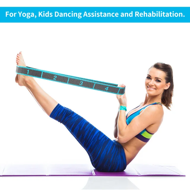 Elastic Yoga Stretch Strap with Loops 5