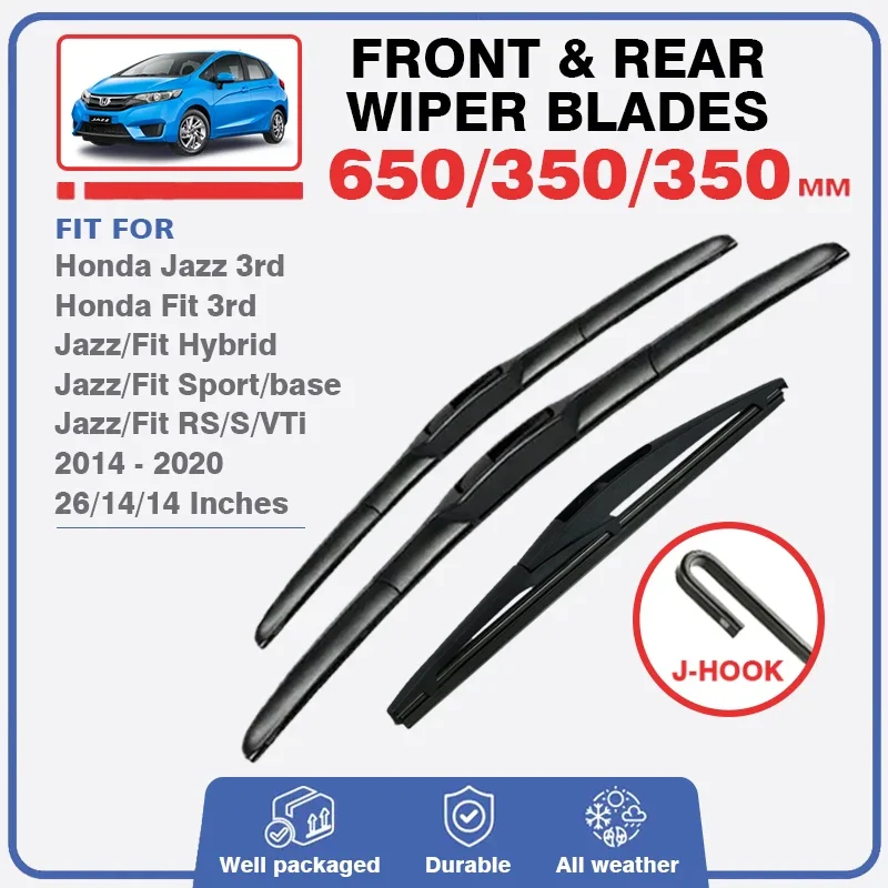 Wiper Blades Set Kit For Honda Fit Jazz MK3 2014 2020 RS Front