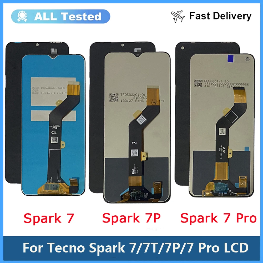 

Original For Tecno Spark 7 Display KF6J KF6N LCD Touch Screen Digitizer For Tecno Spark 7P KF7j LCD Spark 7T KF6p 7 Pro KF8 lcd