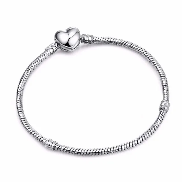High Quality Silver Snake Chain Fine Pandora Bracelet 925 Fit European Authentic Charm Bracelet for Women DIY Jewelry Making 8