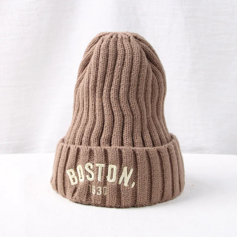 Kids Girls Cute Hats Woolen Knitted Beanies Solid Color Winter Warm Caps For Children Boys Elastic Cap invierno gorros bonnet