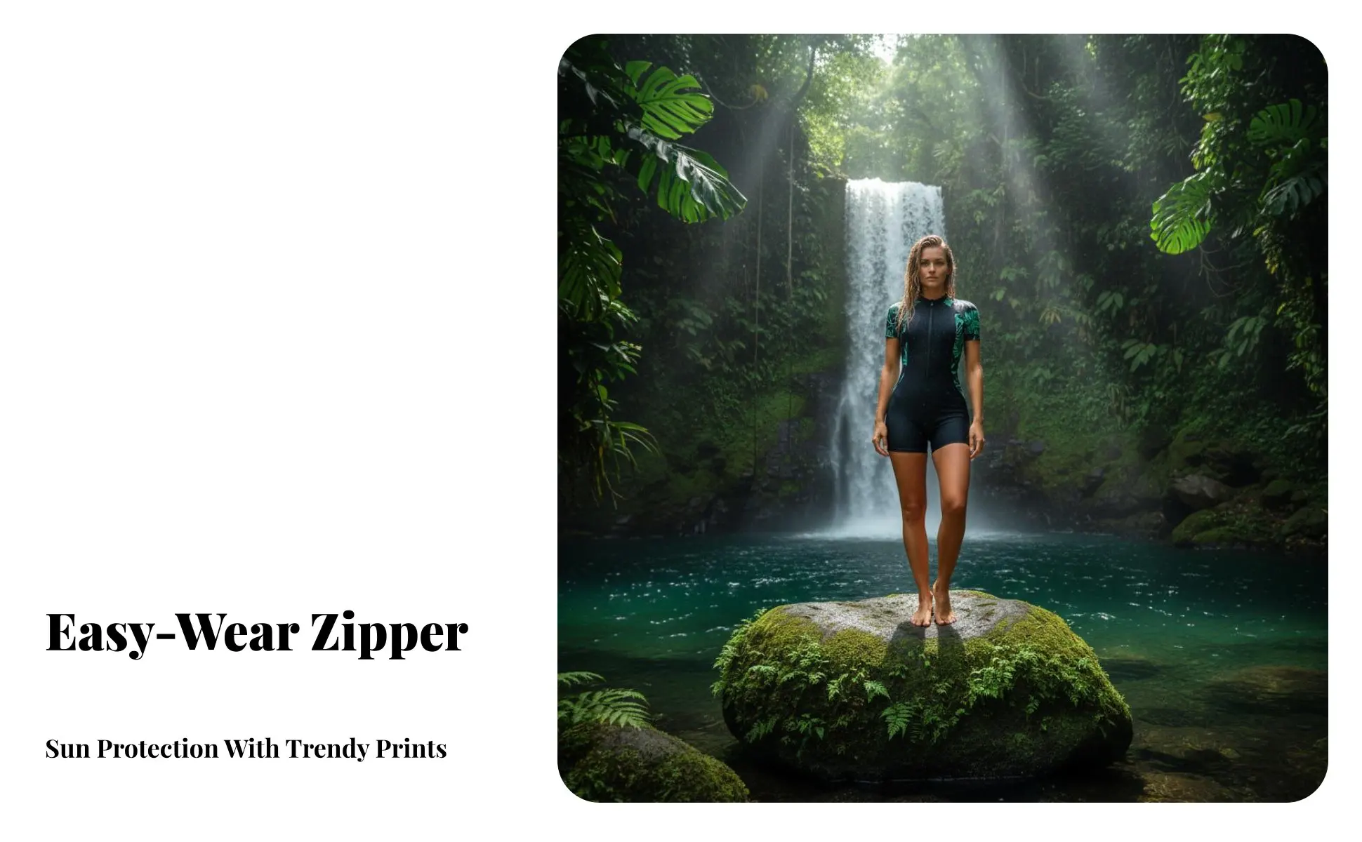 Short Sleeve Zip up Water Suit Sun Protection Front Fastener Boyshort Aquatic Suit women's Athletic Aquatic Ming Attire Full