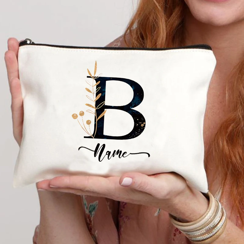Custom Name Minimalist Makeup Bag - Personalized Gift