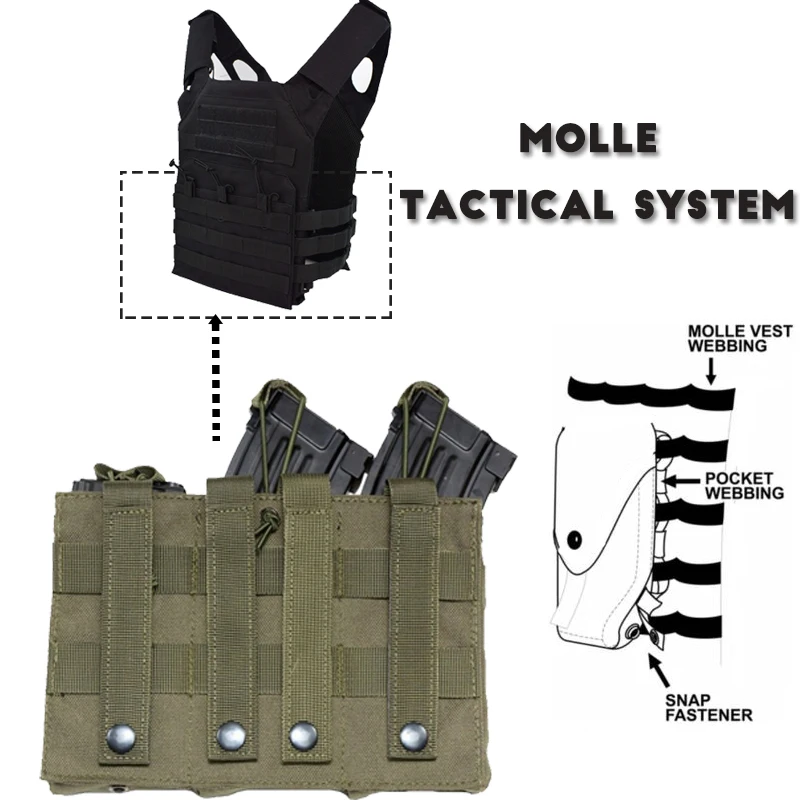 

Tactical Hunting MOLLE Vest Accessories Pouch Military Triple Cartridge Bag Paintball Airsoft Pouch Single/Double Magazine Pouch