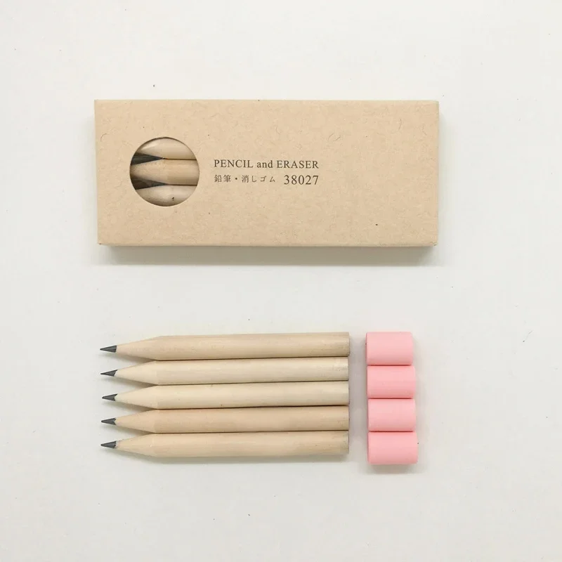 Fromthenon Traveler's Brass Pencil's Replacement Five Pencils and Four Erasers In Packs Accessory Standby Cute School Supplies 2