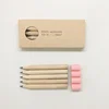 Fromthenon Traveler's Brass Pencil's Replacement Five Pencils and Four Erasers In Packs Accessory Standby Cute School Supplies 2