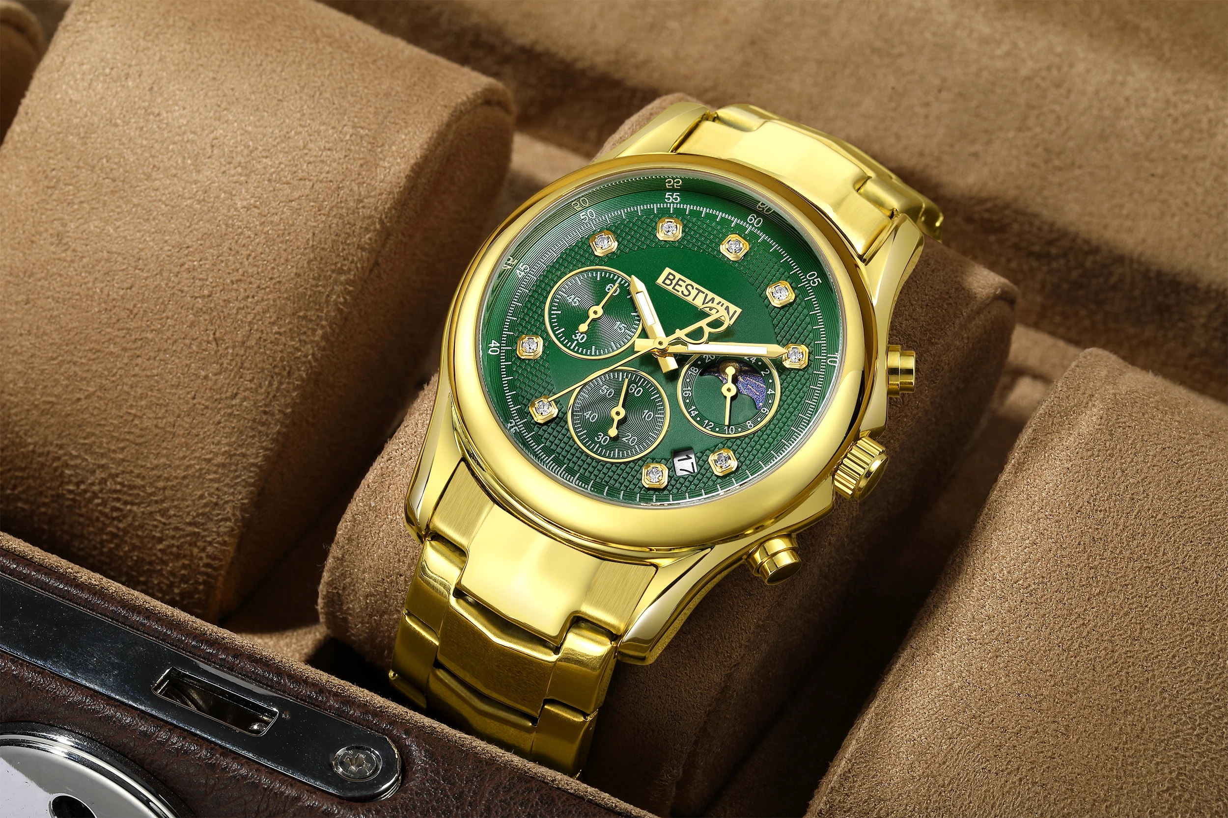 Original New Quartz Watch for Men Chronograph Business Man Watch Waterproof Wristwatch Stainless Steel Luxury Watch