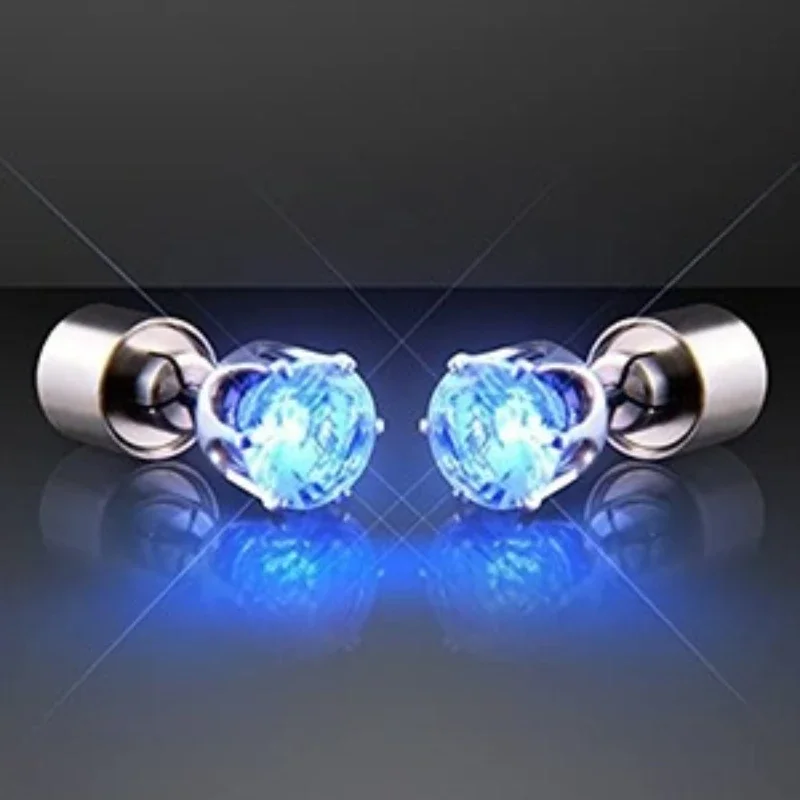 1PC LED Earrings Glowing Light Up Diamond Crown Ear Drop Pendant Stud Stainless Multi-color for Party Christmas Halloween Gift 4