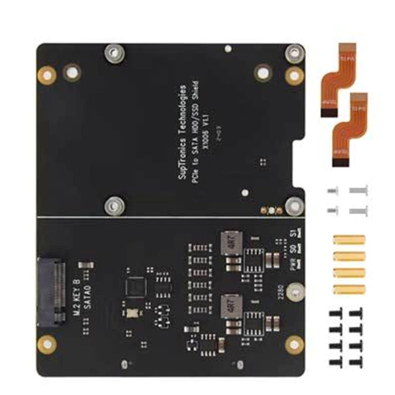X1006 PCIe to 2.5 HDD/SSD Expansion Board with Double Storage Support For RPI 5 Compatible Adapter Board