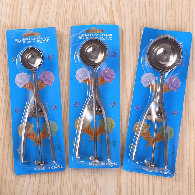 Ice Cream Scoop 4,5,6cm Stainless Steel With Trigger Cookie Scoop Spoon  Frozen Cooking Tools Ice Cream Decorating Tool - Ice Cream Tools -  AliExpress