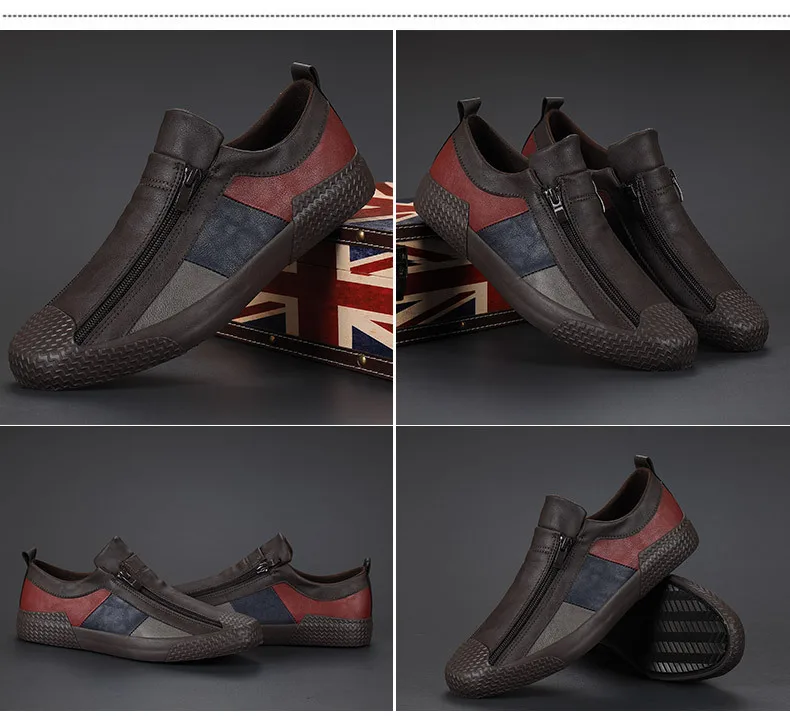 Handmade Leather Casual Shoes, Design Sneakers Comfortable for Men - Uniqwear
