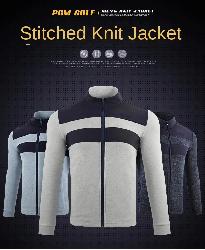 PGM Golf Clothing Autumn/Winter Men's Long Sleeve Jacket Warm Knitted Clothes Men's Clothing