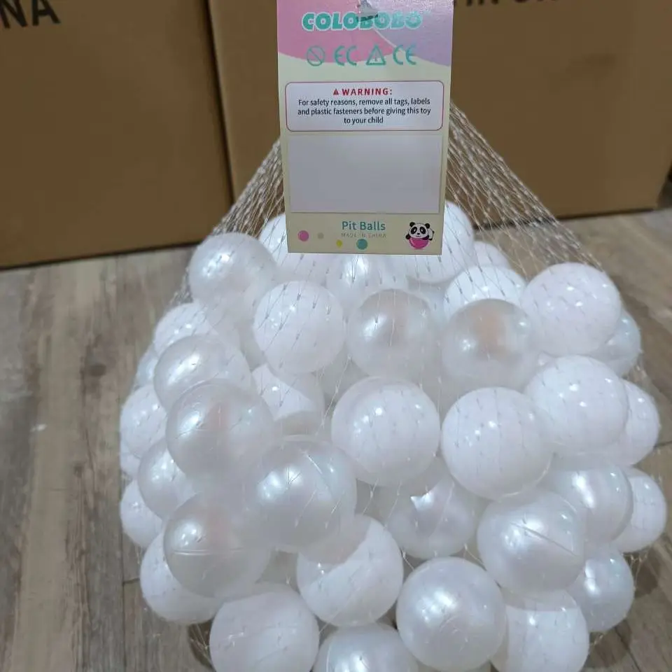 Ball Pit Ball 5.5CM 100Pcs White Pearl White Baby Ocean Plastic Balls For Play House Tents Kids Outdoors Toys 3