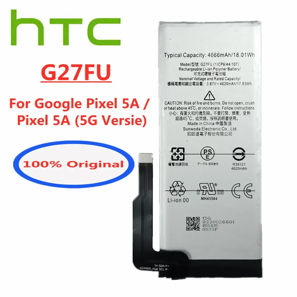 

Новый высококачественный оригинальный аккумулятор G27FU для HTC Google Pixel 5A Pixel5A 5G, версия, умный аккумулятор 4620 мАч