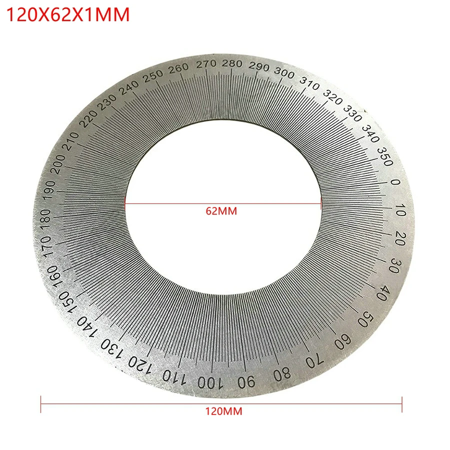 1 Piece Dial Stainless Steel Angle Dial 360 Degree Protractor Round Accessories Measurer Tool Decorative Plate
