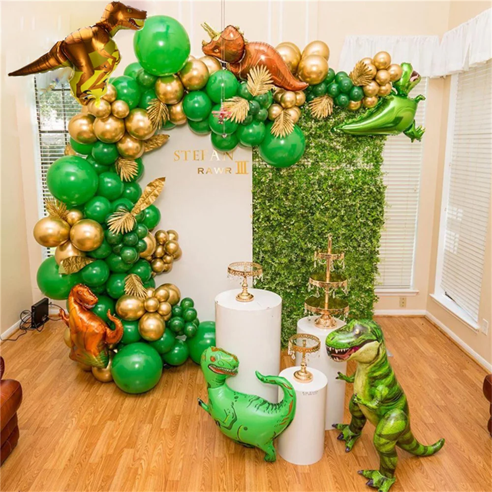 

105Pcs Dinosaur Party Supplies for Kids Boys Dinosaurs Balloons Arch Garland Banner Kit Dino Decor for Shower Birthday Party