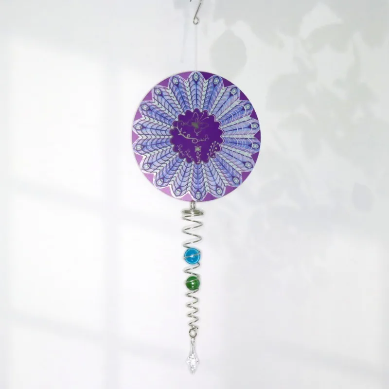 Wind chime mandala 3D rotating wind chime wind turns home garden pastoral gradient decoration creative hanging ornaments 5